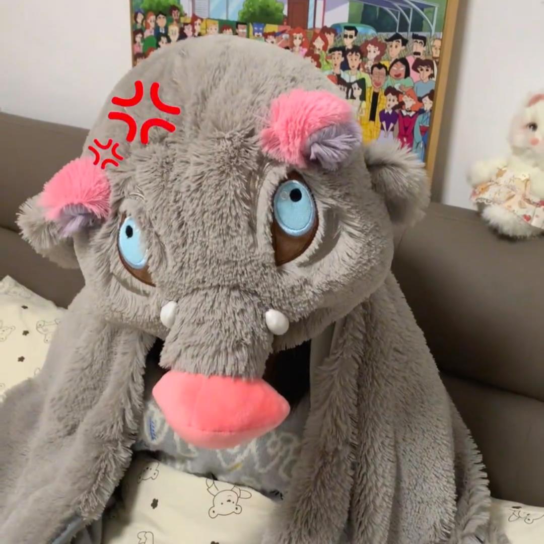 Cosplay Plushie Prop - Demon Slayer-Manta con capucha de cerdo