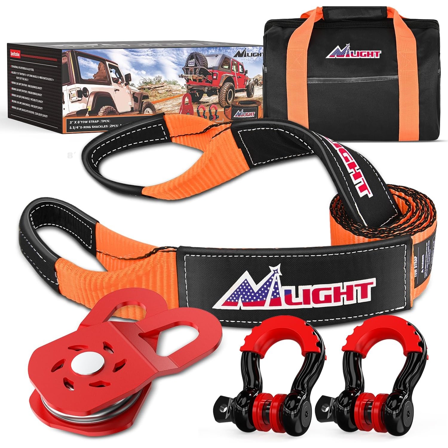 D Ring Strap - Kit de recuperación todoterreno Nilight, correa