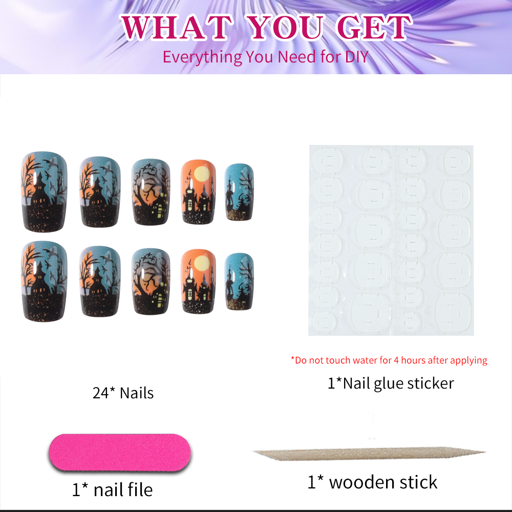 24 piezas, uñas postizas cuadr - Cosplay Bat Prop reseña y precio