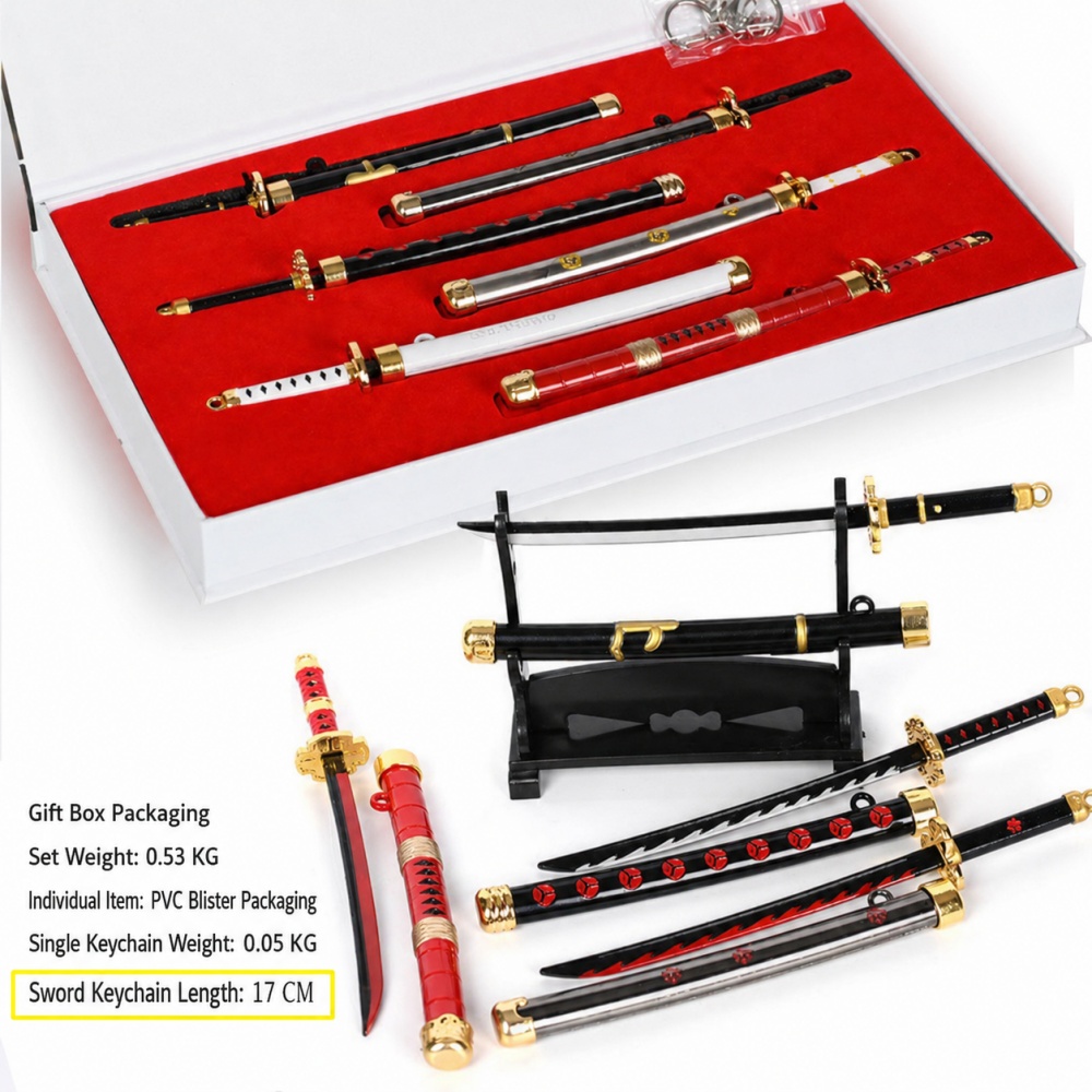 Set de Llaveros de Anime One P - Cosplay Prop Katana reseña y precio