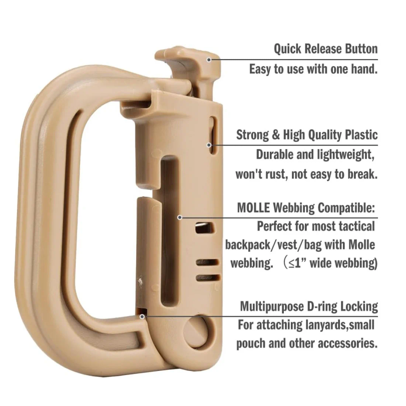 Mosquetón táctico de plástico  - D Ring Strap reseña y precio