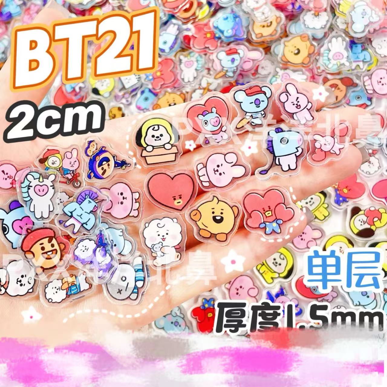 100 piezas BT21 BTS de acrílic - Cosplay Prop Diy reseña y precio